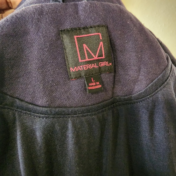Material Girl Navy Blue Poncho Vest Size Large - Picture 9 of 10